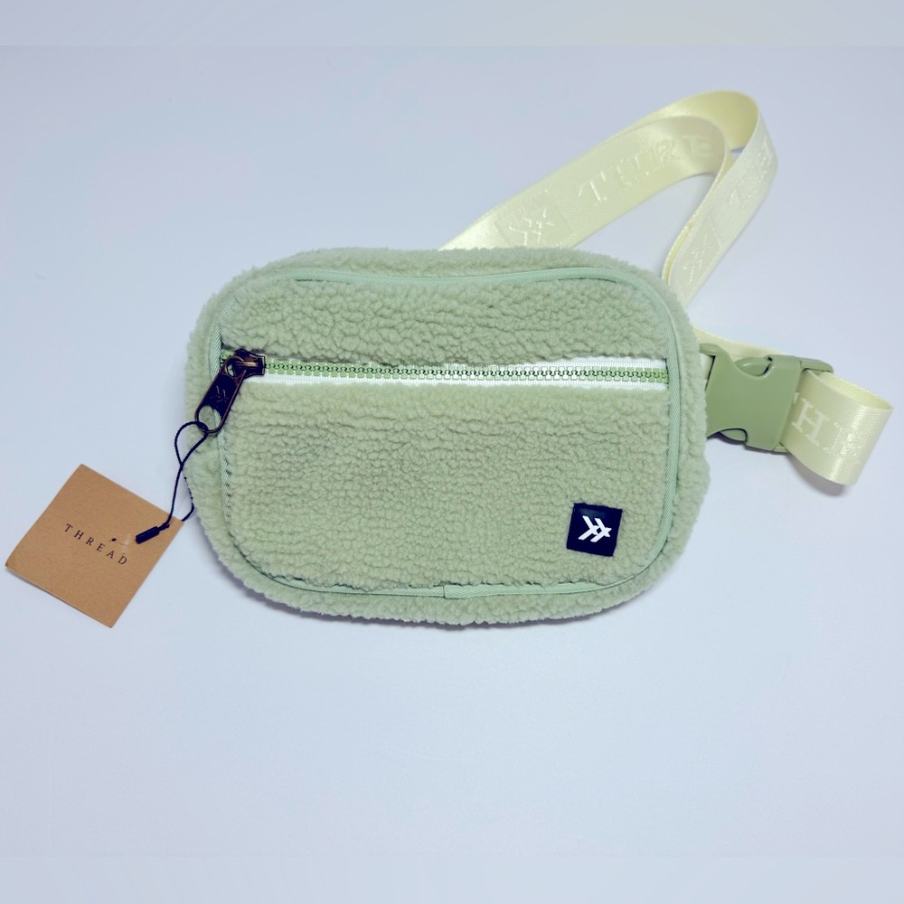 Thread Sage Green Sherpa Sling Belt Bag NWT